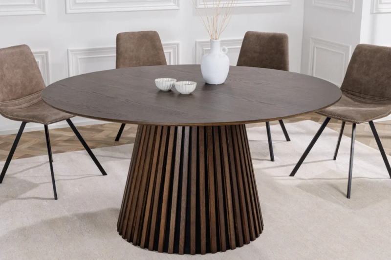 Jídelní stůl VALHALLA WOOD 140cm kulatý dub tmavý