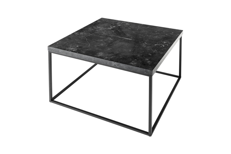 Invicta Konferenční stolek Marbelin 60 cm – šedý MDF / černý kov