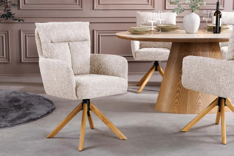 Otočné jídelní křeslo 2 ks GYES Dekorhome