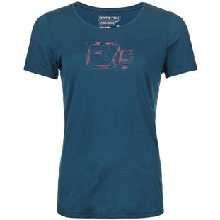 Ortovox 120 Cool Tec Leaf Logo Ts W petrol blue, vel.: L
