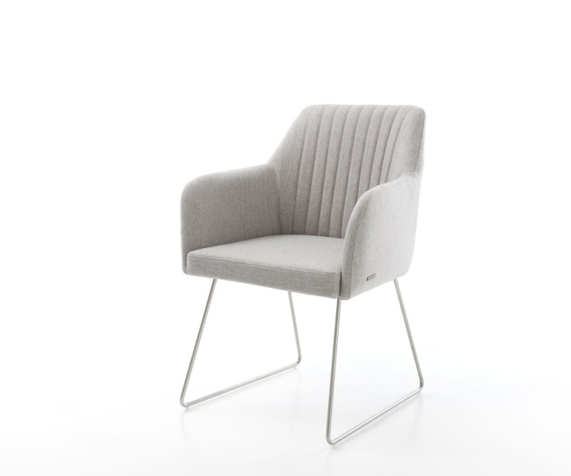 Jídelní židle Greg-Flex světle šedá podnož nerezová ocel