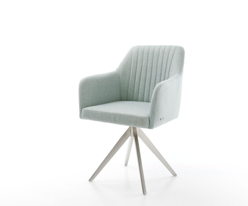 Otočná židle Greg-Flex mentolová křížová podnož hranatá nerezová ocel