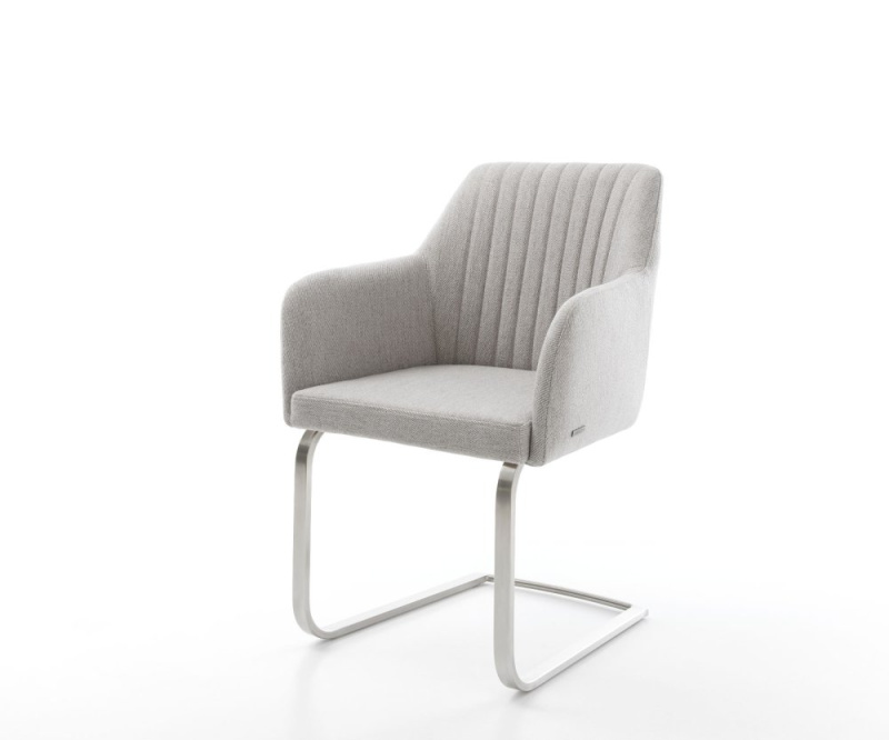 Jídelní židle Greg-Flex světle šedá plochá tkanina konzolová plochá