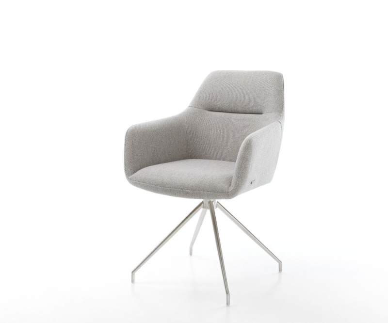 Otočná židle Pejo-Flex světle šedá podnož Stripes křížová zúžená