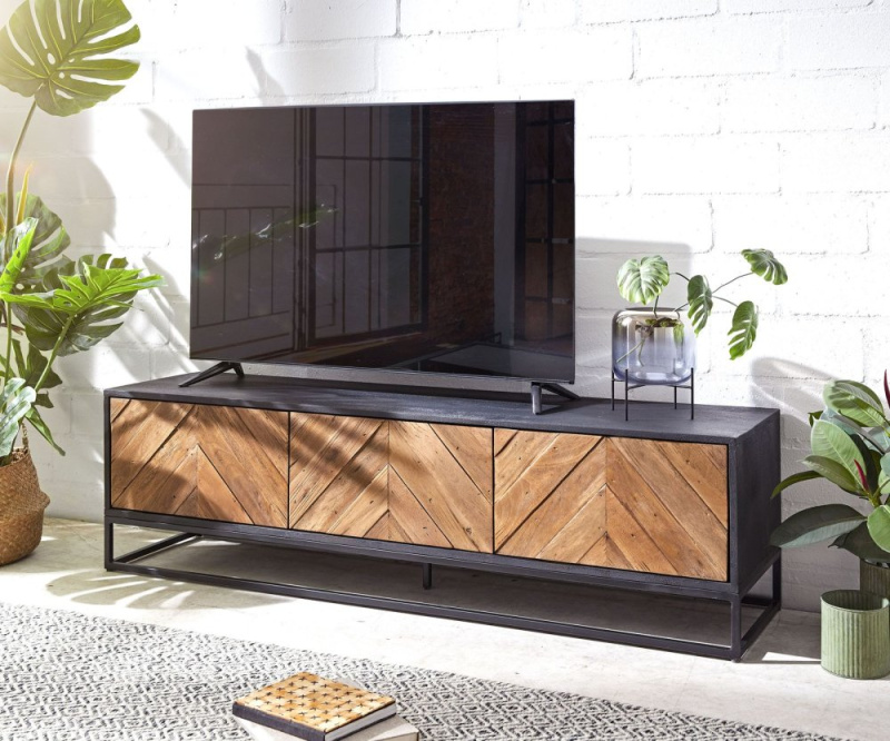 TV stolek Famke 145 cm mango teak 3 dvířka