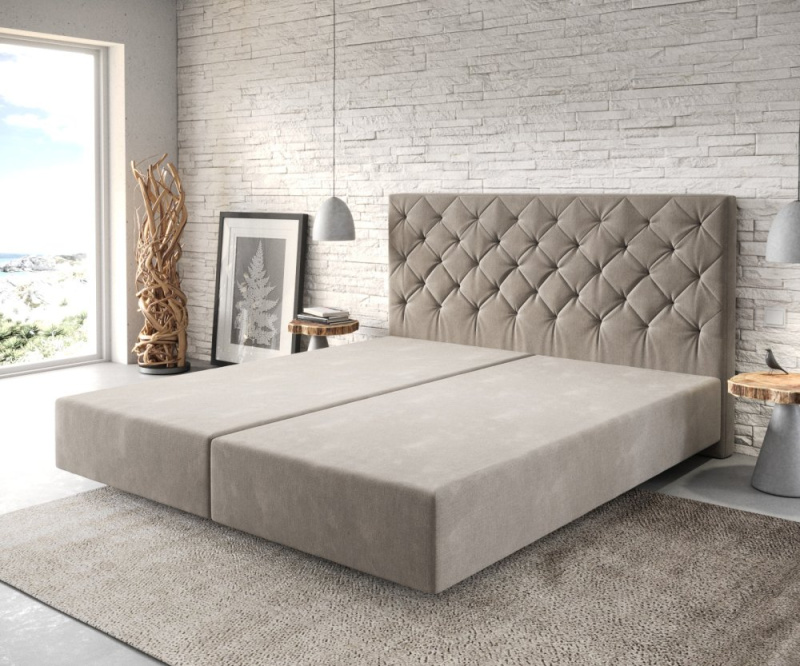 Boxspring postel Dream-Great 180x200 cm mikrovlákno béžová