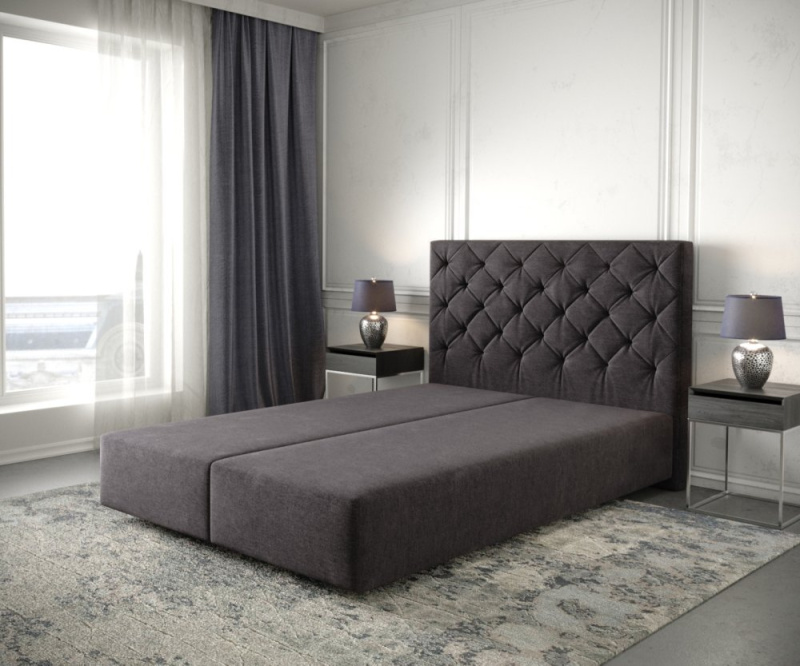 Boxspring postel Dream-Great 160x200 cm mikrovlákno černá