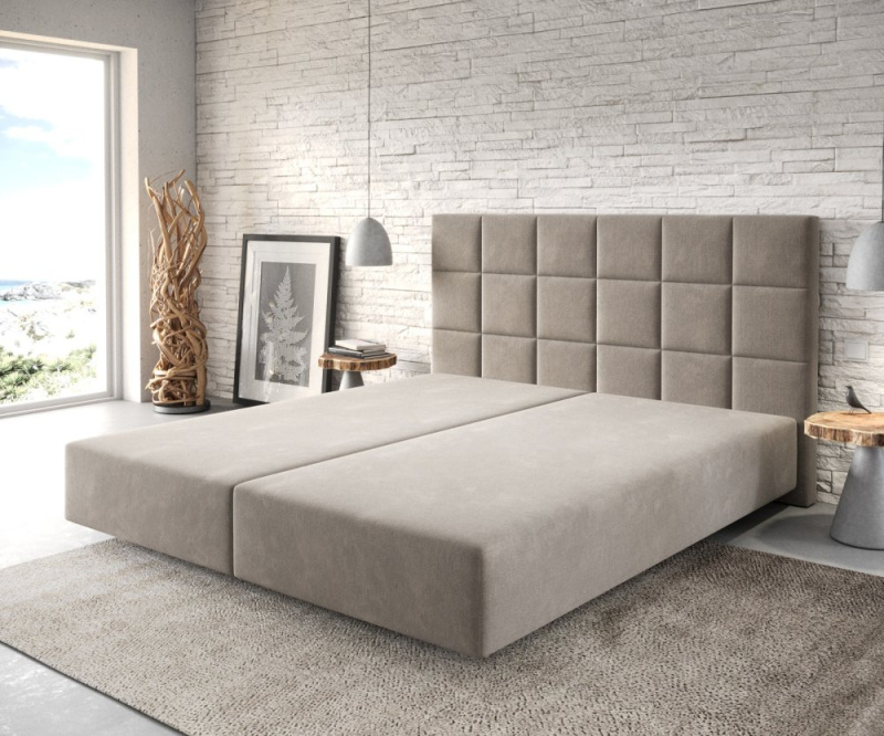 Boxspring postel Dream-Fine 180x200 cm mikrovlákno béžová