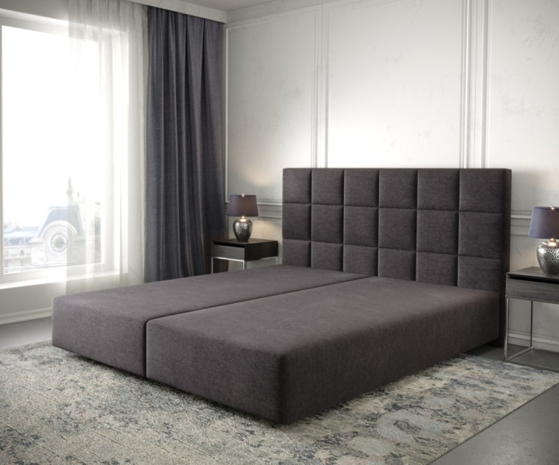 Boxspring postel Dream-Fine 180x200 cm mikrovlákno černá