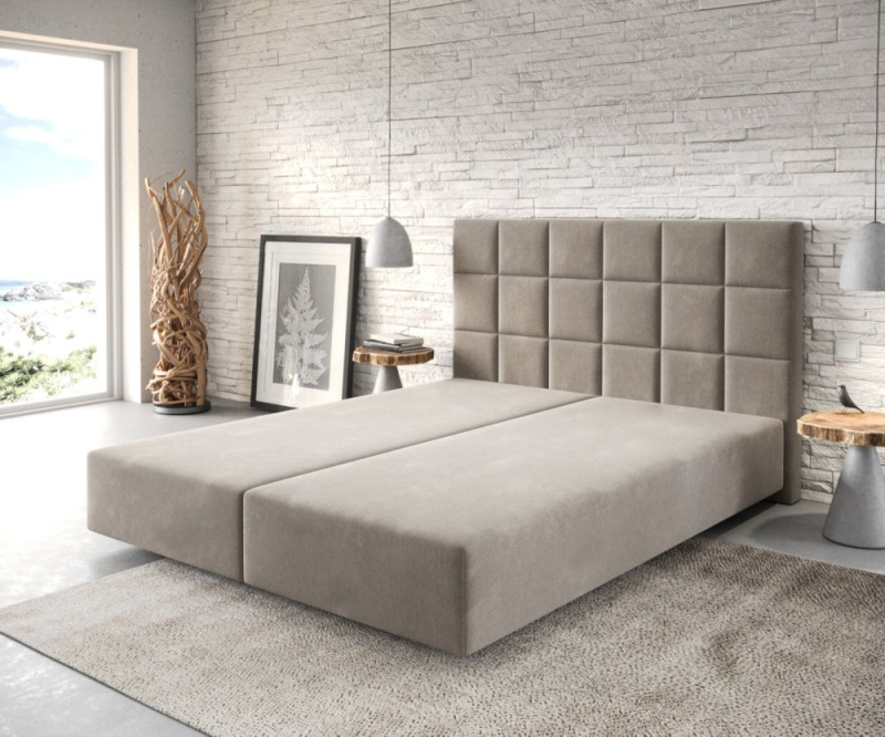 Boxspring postel Dream-Fine 160x200 cm mikrovlákno béžová
