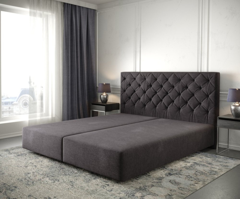 Boxspring postel Dream-Great 180x200 cm mikrovlákno černá