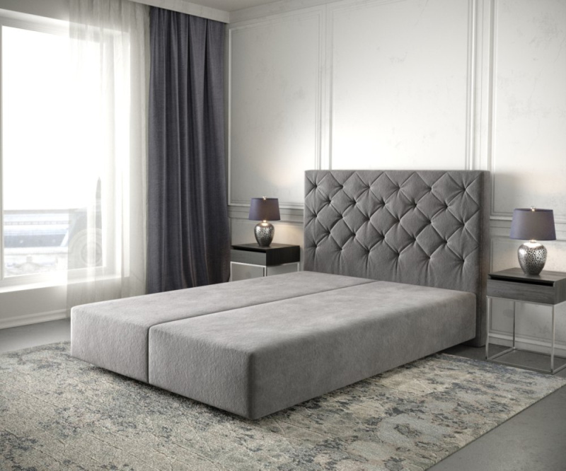 Boxspring postel Dream-Great 160x200 cm mikrovlákno taupe
