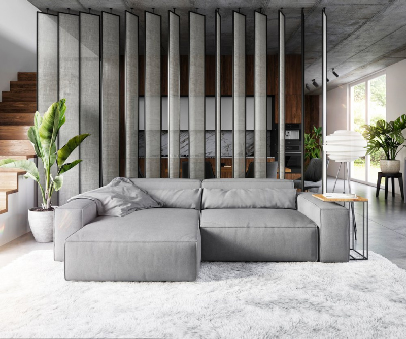 Rohová pohovka Sirpio XL 270x175 cm šedá mikrovlákno variabilní