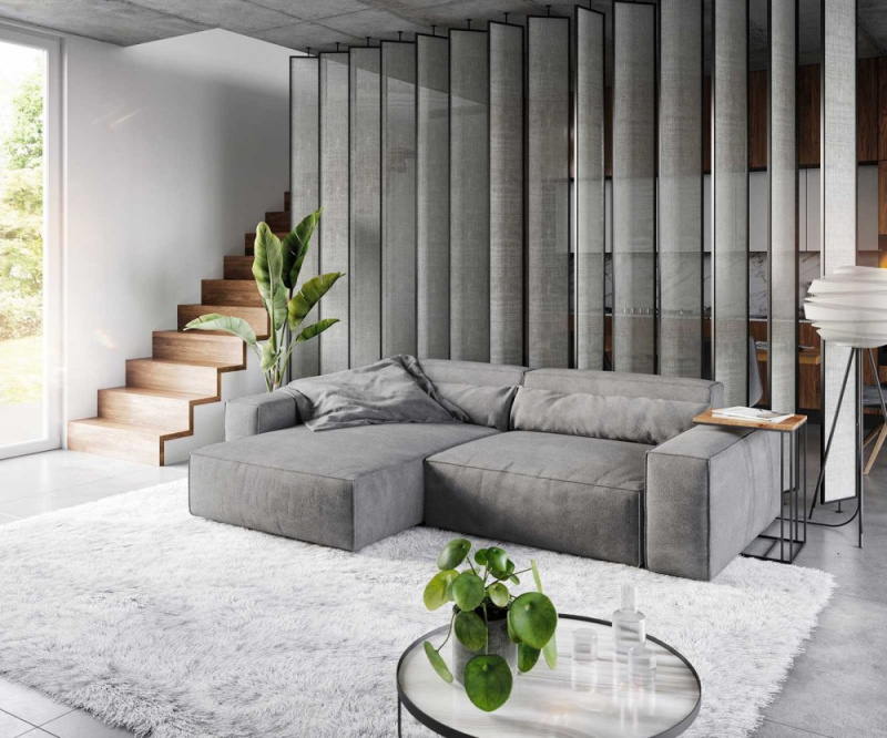 Rohová pohovka Sirpio XL 270x175 cm mikrovlákno taupe variabilní