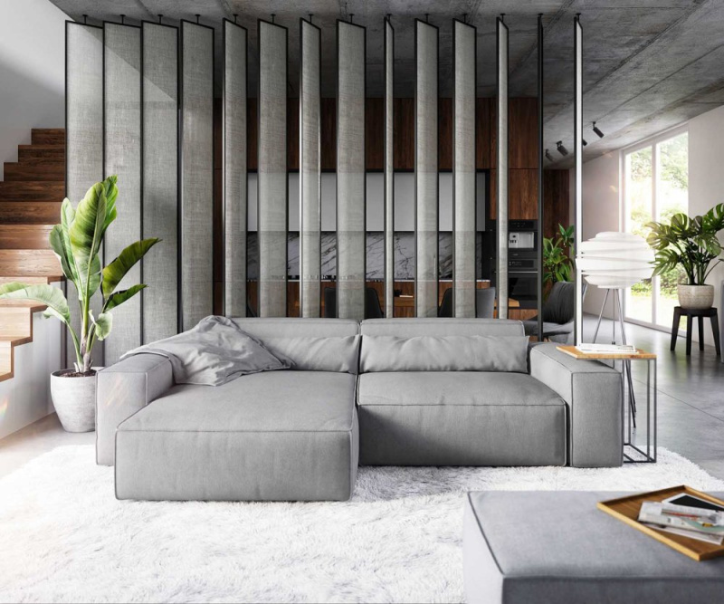 Rohová pohovka Sirpio XL 270x175 cm šedá mikrovlákno variabilní