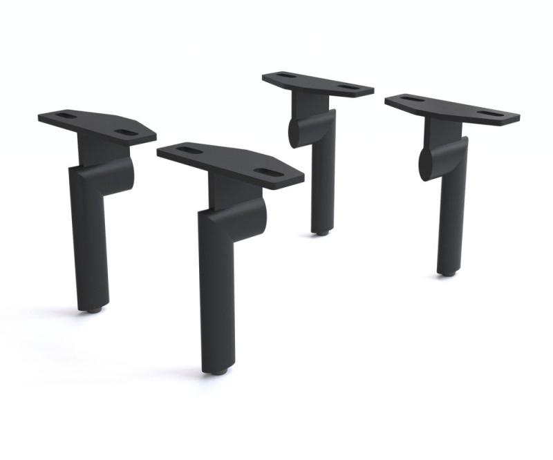 Podnož oválná 15 cm kovová černá (sada 4 kusů)