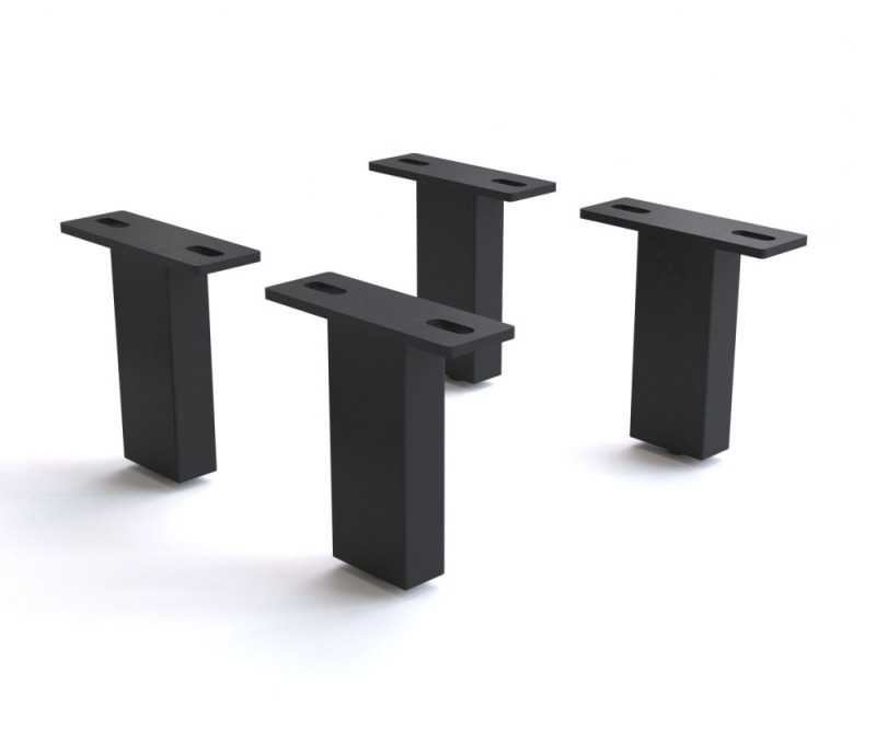 Čtvercová noha 12,5 cm kovová černá pro všechny typy nábytku