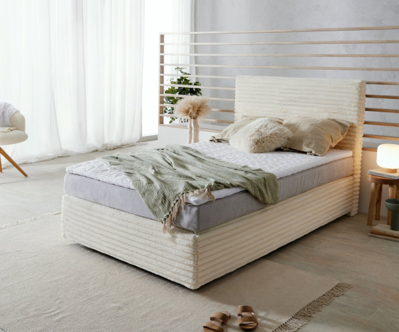 Boxspring postel Dream-Well 120x200 cm plyšový manšestr s taštičkovou
