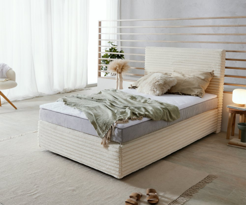 Boxspring postel Dream-Well 120x200 cm plyšový manšestr pružinová