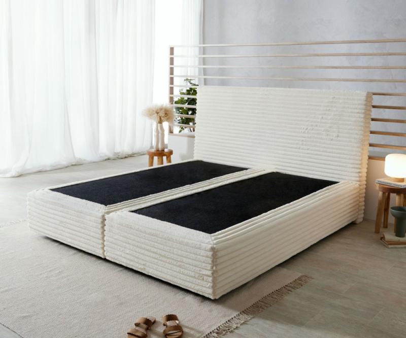 Boxspring postel Dream-Well 180x200 cm plyšový manšestr s matrací
