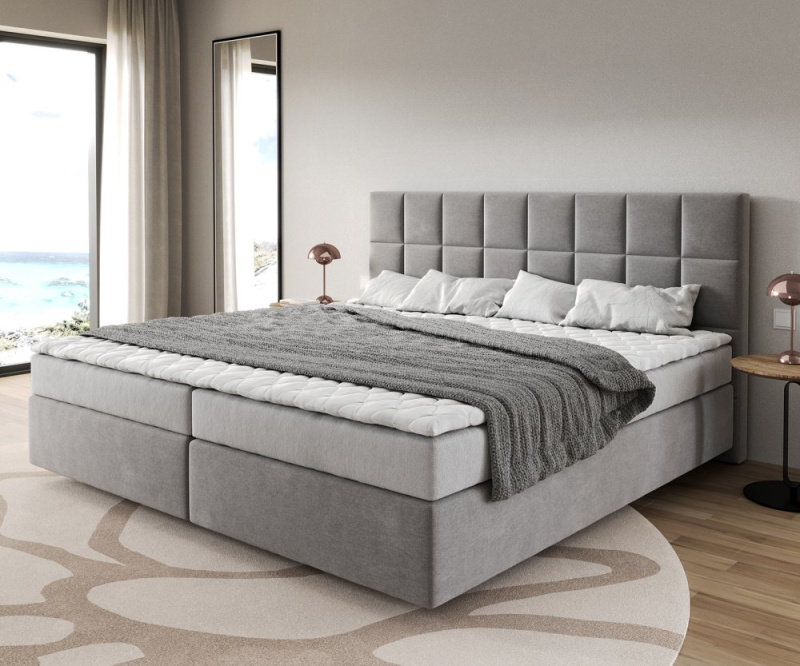 Boxspring postel Dream-Great 200x200 cm mikrovlákno s matrací