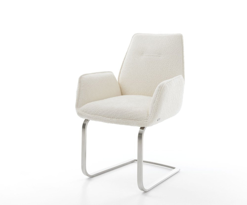 Jídelní židle Zoa-Flex konzolová podnož plochá nerezová ocel bouclé