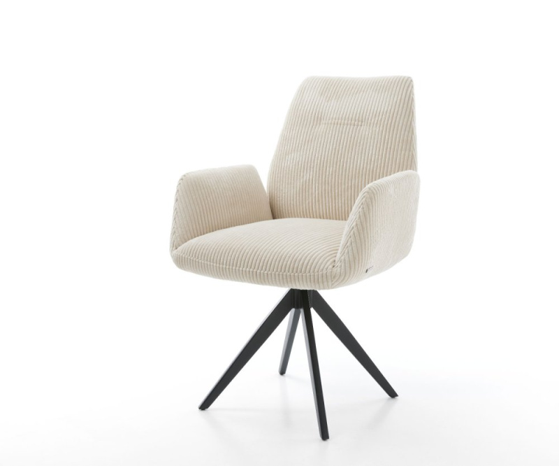 Otočná židle Zoa-Flex křížová podnož hranatá černá manšestr béžová