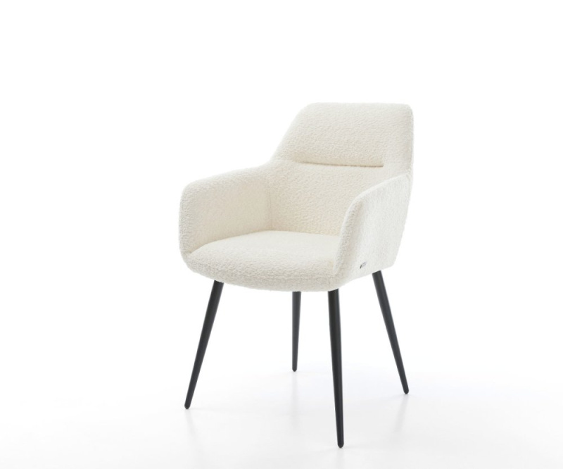 Jídelní židle Pejo-Flex bouclé bílé podnož zúžená černá