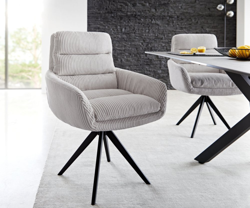 Otočná židle Abelia-Flex křížová podnož hranatá černá manšestr