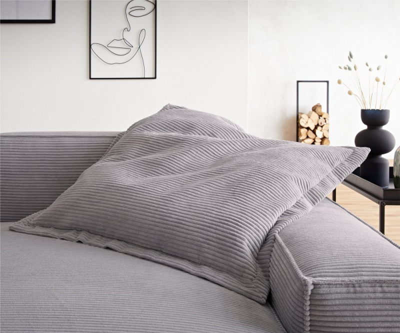 Polštář Sirpio 85x85 cm manšestr stříbrně šedá