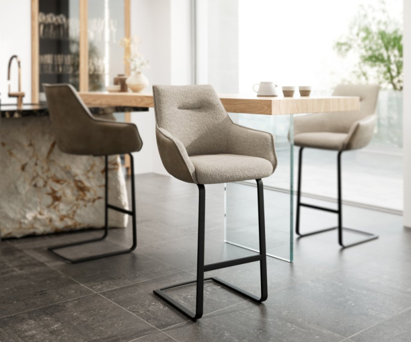 Barová židle Alja-Flex konzolová podnož plochá kov černá smíšené