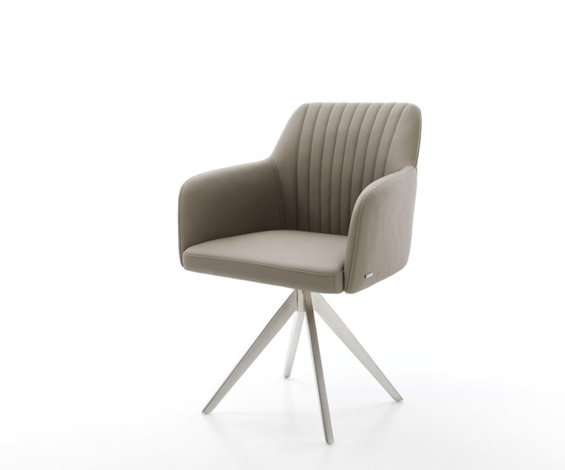 Jídelní židle Greg-Flex pravá kůže tmavě béžová křížová podnož hranatý