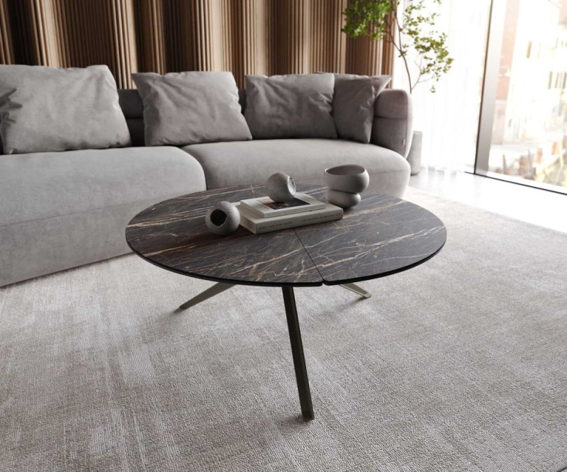 Konferenční stolek Delron 90x90 cm keramika křížová podnož