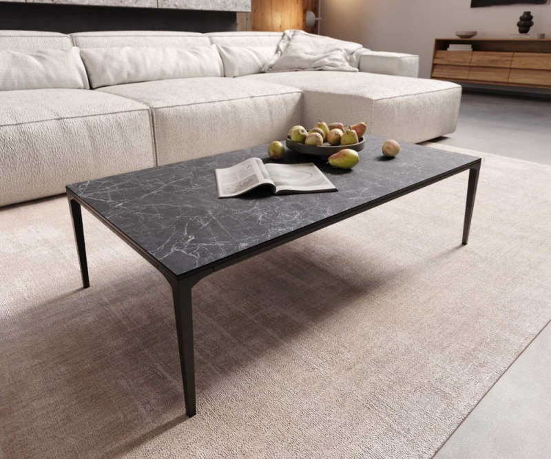 Konferenční stolek Levente 110x60 cm keramika Laminam®Nero Greco