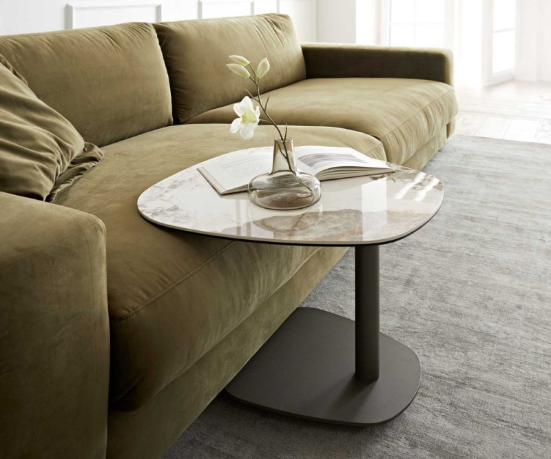 Konferenční stolek Elenya 60x60 cm keramika minas bílo-béžová