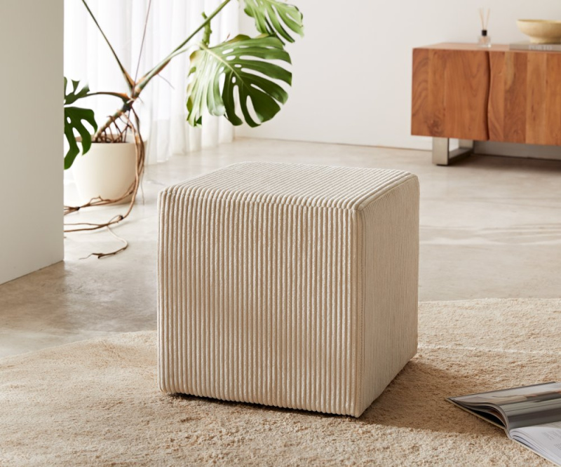 Taburet Dado 45x45 cm manšestr béžová