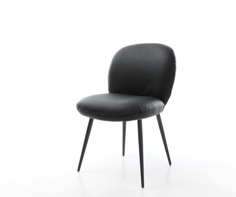 Jídelní židle Nube-Flex pravá kůže černá 4-nohá zúžená černá