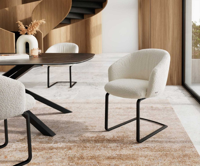 Jídelní židle Caja-Flex s područkami konzolová podnož plochá kov černá