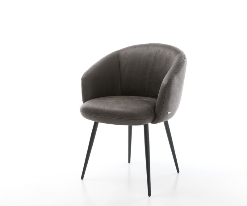 Jídelní židle Caja-Flex podnož zúžená kovová černá mikrovlákno