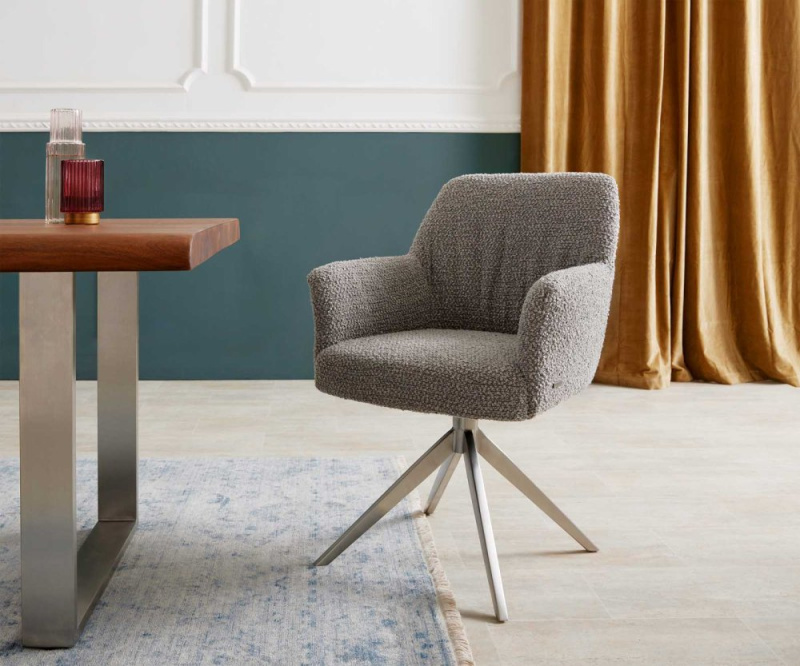 Otočná židle Xana-Flex s područkami křížová podnož široká nerezová