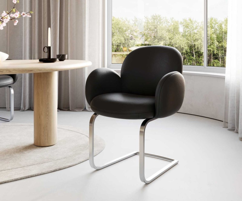 Jídelní židle Nube-Flex s područkami konzolová podnož plochá nerezová