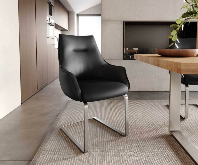 Jídelní židle Alja-Flex s područkami konzolová podnož plochá nerezová