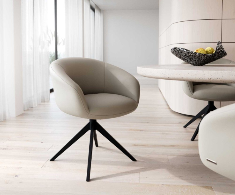 Otočná židle Vinka-Flex s područkami křížová podnož široká kov černá