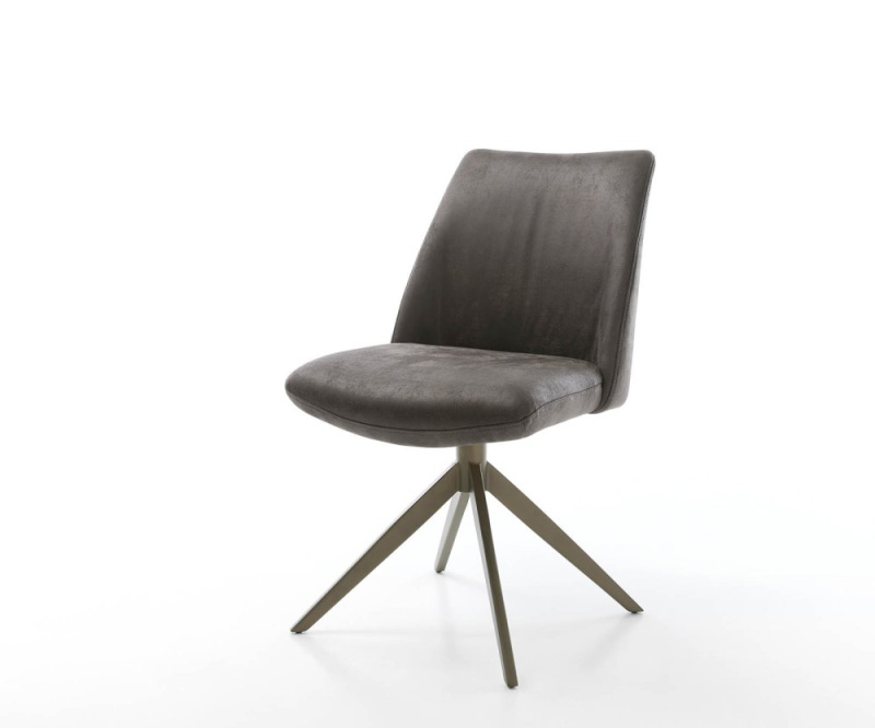 Jídelní židle Elso-Flex křížová podnož široká kov mikrovlákno antracit