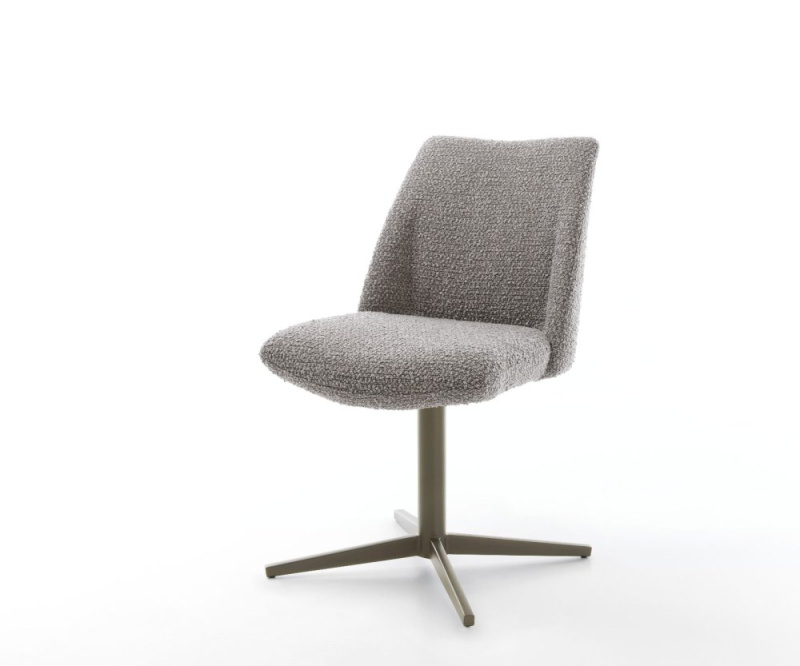 Jídelní židle Elso-Flex bouclé stříbrno-šedá podnož titanová 360°