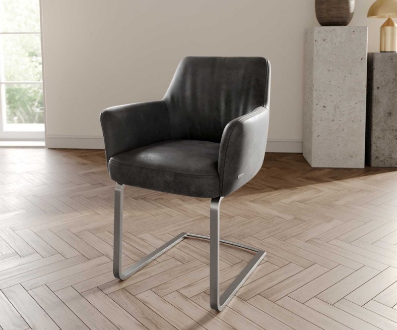 Jídelní židle Xana-Flex s područkami konzolová podnož plochá nerezová