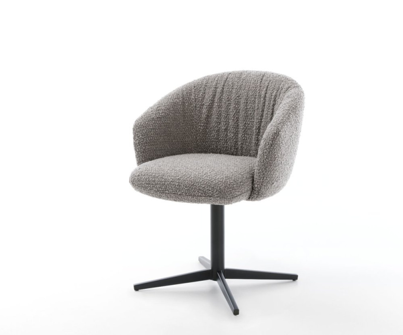 Jídelní židle Caja-Flex s područkami bouclé stříbrnošedá podnož černá