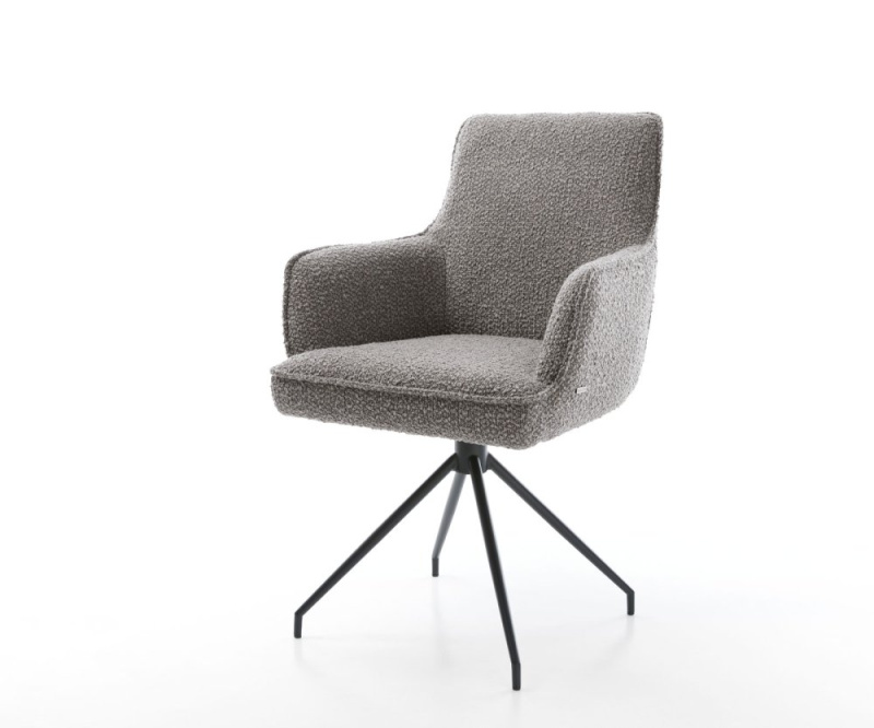Otočná židle Heira-Flex s područkami křížová podnož zúžená kov černá
