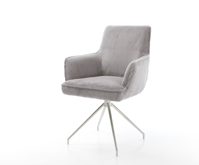 Otočná židle Heira-Flex s područkami křížová podnož zúžená nerezová