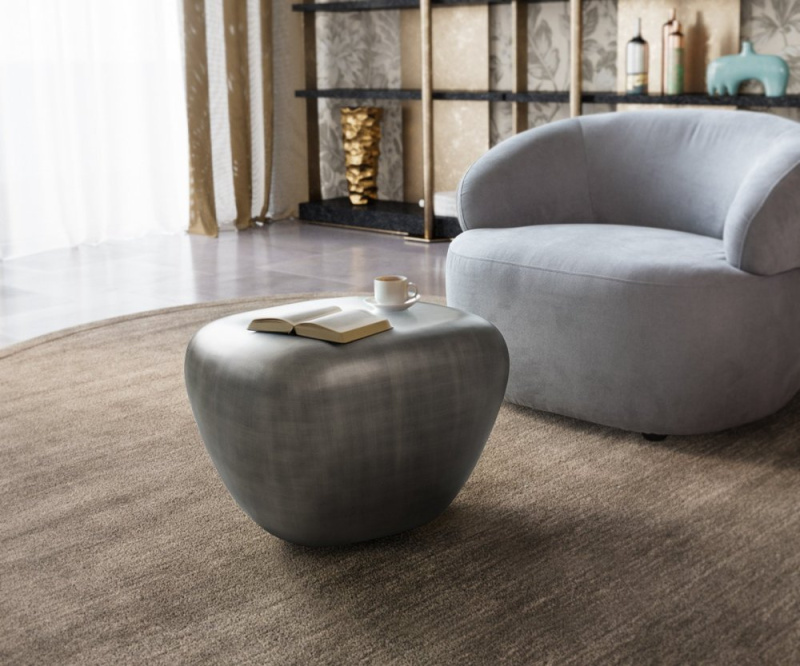 Konferenční stolek Caramia 65x55 cm kov stříbrná